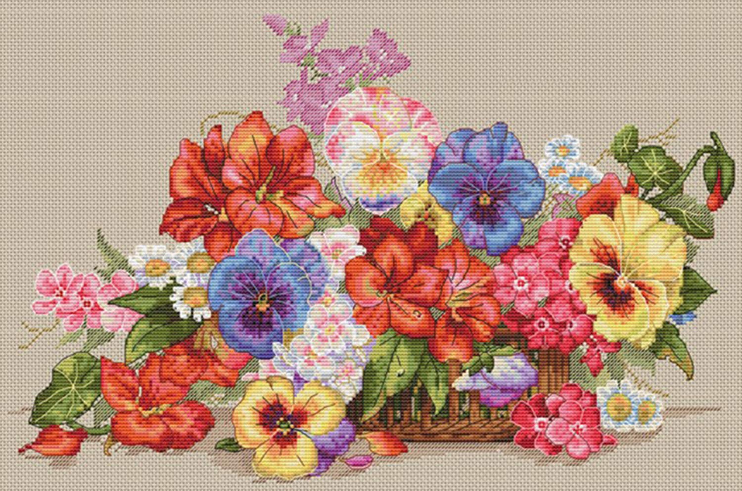 Merejka Counted Cross Stitch Kit, Cotton, Multicoloured, 35x23 cm