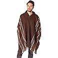 Gamboa Alpaca Poncho for Mens Pancho Mexican Hooded Cowboy and Western Ponchos Adult Blanket
