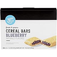 Amazon Brand - Happy Belly Fruit & Grain Cereal Bars, Blueberry, 1.3 Oz, 8 Count