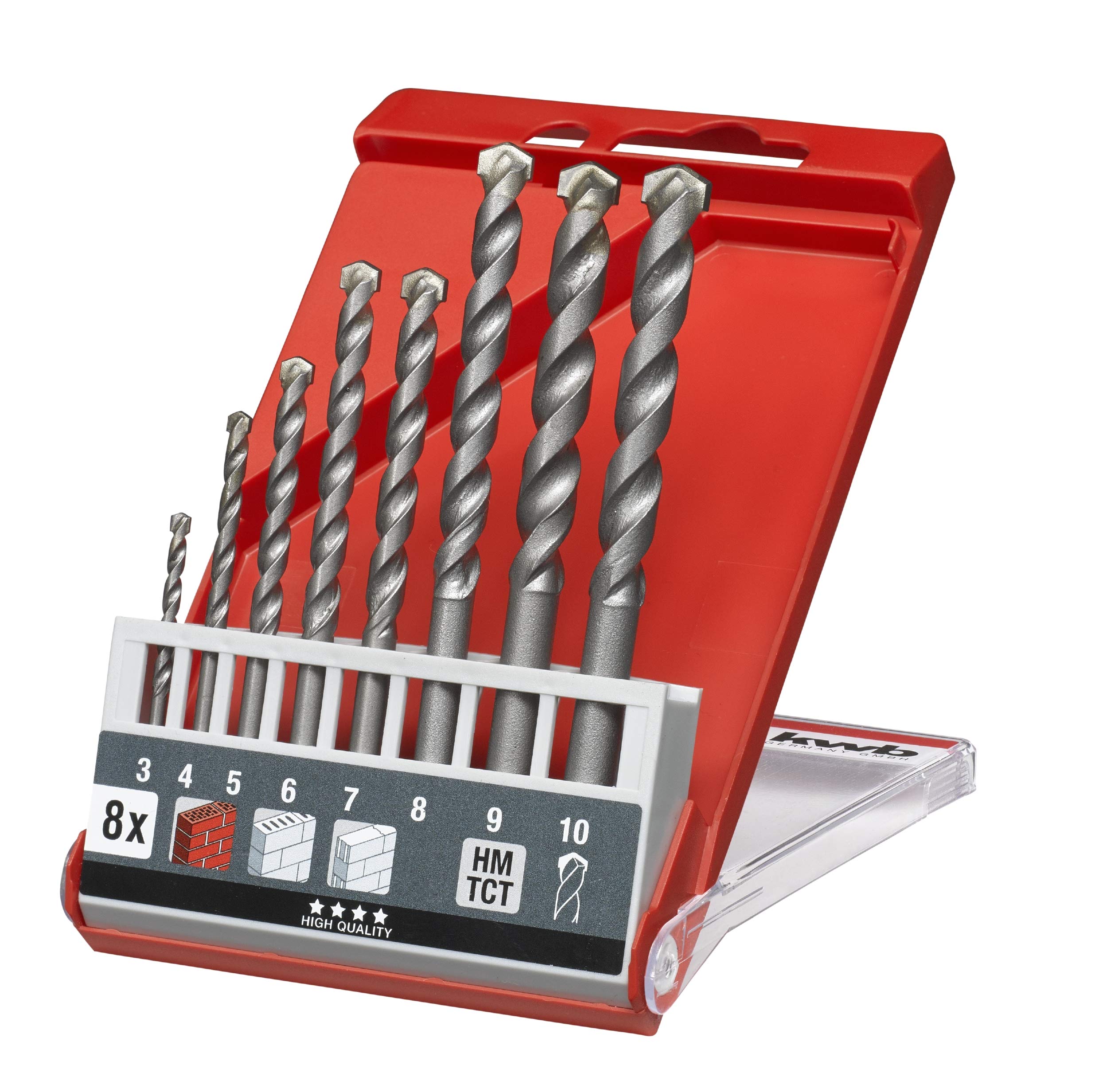 kwb Masonry Drill Set, 8 Pieces (Drill Set for Rotary and Percussion Drilling Machines) โ image 1