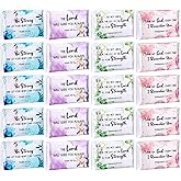 Tinlade 24 Packs Travel Size Tissue Pocket Slim Pack Facial 3 Ply Wallet Size Pocket Tissues for Travel Wedding Party Favors, 10 Sheets Each, 4 Styles(Inspirational Scripture)