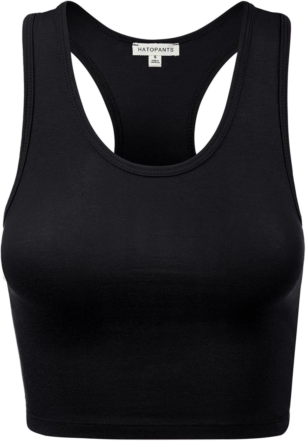 HATOPANTS Women's Cotton Racerback Basic Crop Tank Tops at  Women’s Clothing store