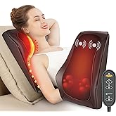 COMFIER Back Massager with Heat, Deep Tissue Shiatsu Neck and Back Massager for Pain Relief, Chair Use Massager Pillow with Adjustable Flap, White Elephant Gift for Women Men