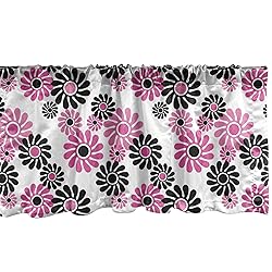 Ambesonne Geometric Window Valance, Feminine Floral