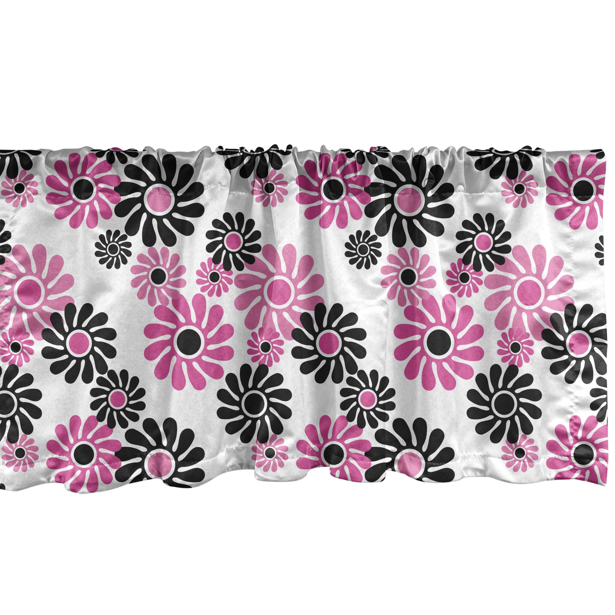 Ambesonne Geometric Window Valance, Feminine Floral