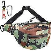 Rough Enough Tactical Fanny Pack for Men Lightweight Waterproof Waist Bag Crossbody for Dog Walking Hiking Hunting (Camo)