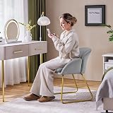 Yaheetech Velvet Tub Chair Modern Accent Armchair with Gold Leg Grey view 2