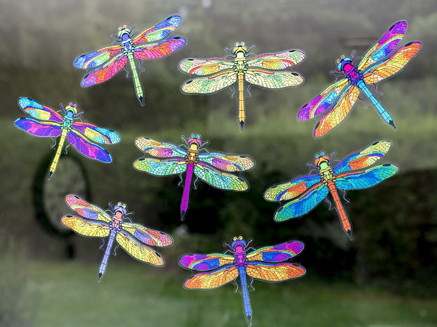Window Stickers - 8 Beautiful Dragonflies Decorative Electrostatic Stickers - Prevent Birds Bumping Into Your Windows - Image 3
