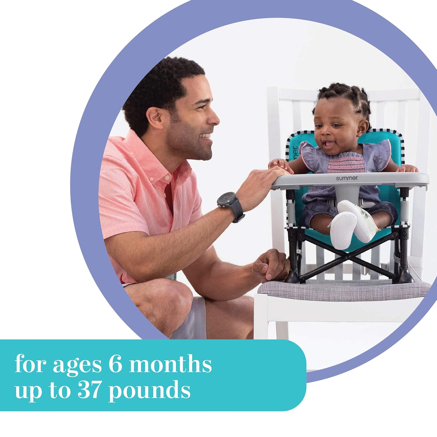 Summer Pop ‘n Sit SE Booster Chair, Sweet Life Edition, Aqua Sugar Color – Booster Seat for Indoor/Outdoor Use – Fast, Easy and Compact Fold : Baby