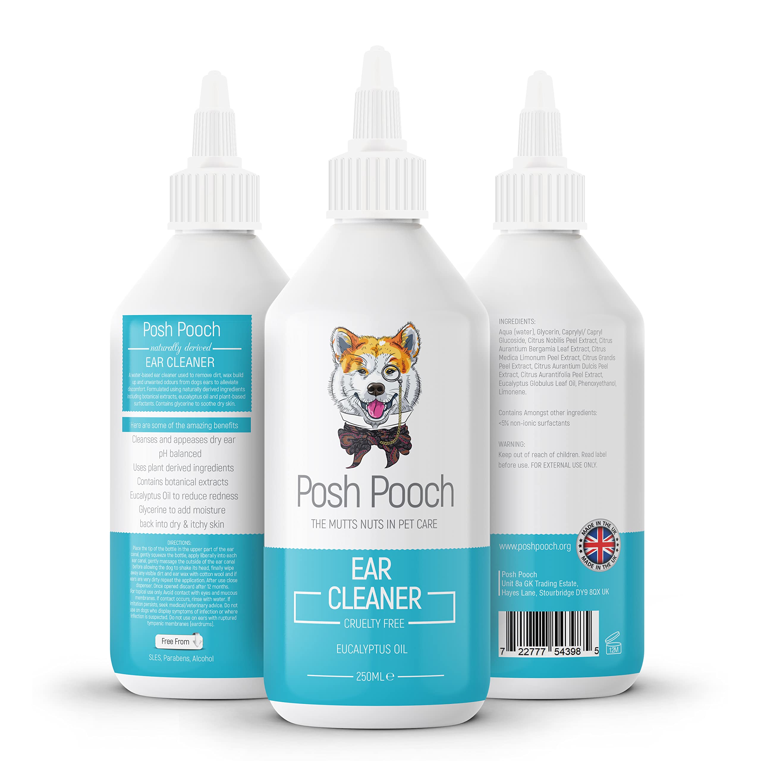 Ear Cleaner For Dogs Eliminates Head Shaking, Discharge & Smell - Naturally Cleanses Away Common Problems Like Itchy Waxy and Fights Infections Cruelty Free Infused Aloe Vera & Eucalyptus Oil