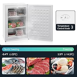 HOMCOM Upright Freezer, 3.0 Cubic Feet Compact Mini