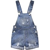 KIDSCOOL SPACE Baby Girl Boy Jean Overalls,Toddler Summer Denim Shortall