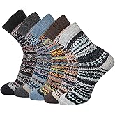 Senker Fashion Wool Socks for Women, Crew Boot Warm Sock for Hiking Trekking Work Outdoor Winter Gifts for Women Mom Her