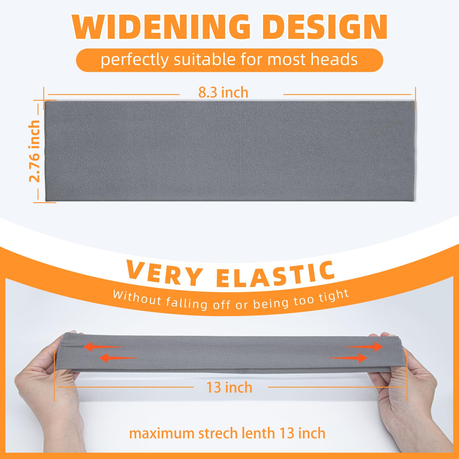 VANRUID 8PCS Summer-Exclusive Non Slip Sports Elastic Soft Running Fashion Headbands Absorb Sweat for Women & Men Working Out, Travel