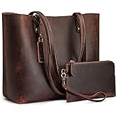 Kattee Leather Totes for Women Shoulder Bag Top Handle Satchel Purse Set 3pcs 3-in-1