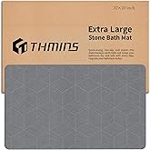 THMINS Extra Large Stone Bath Mat, 32''x20'' Non-Slip Diatomaceous Earth Stone Bath Mat, Super Absorbent Quick Drying for Bathroom/Kitchen, Easy to Clean