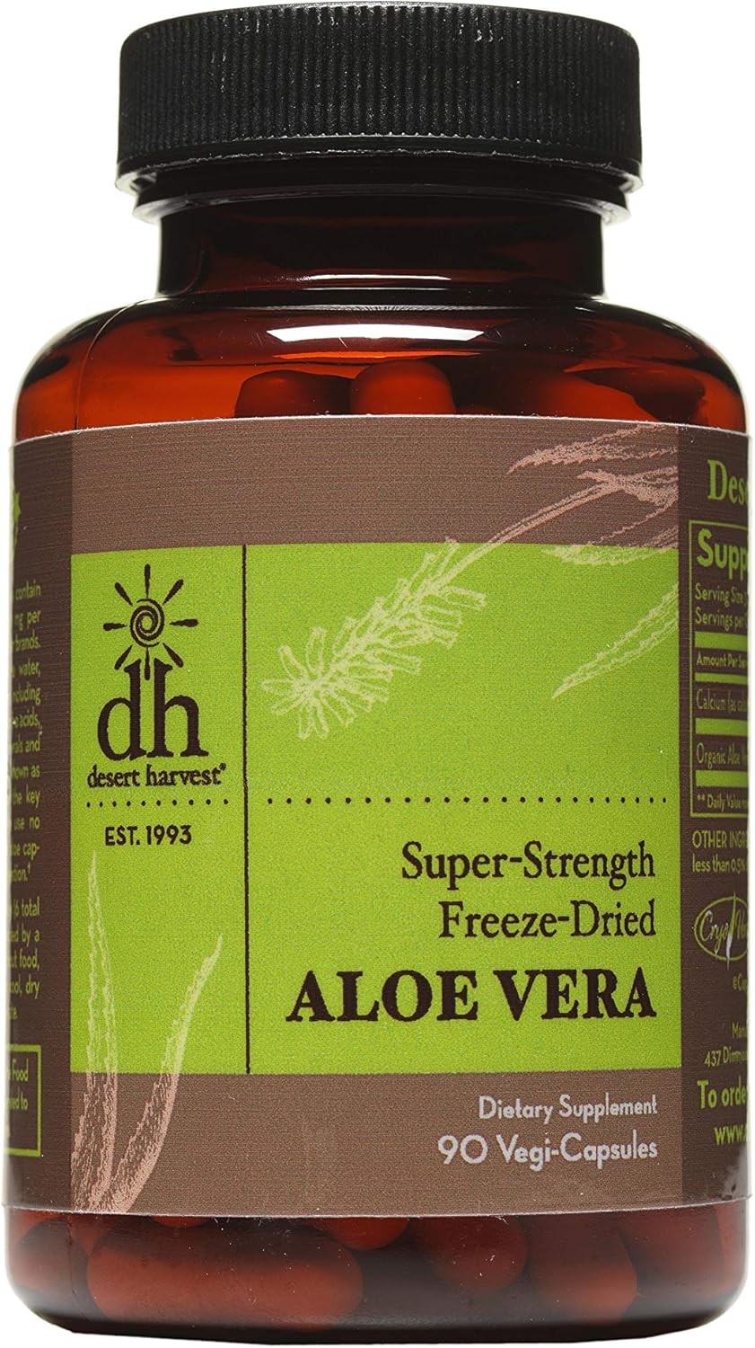 Desert Harvest SuperStrength 100 Organic Aloe Vera Supplement (90