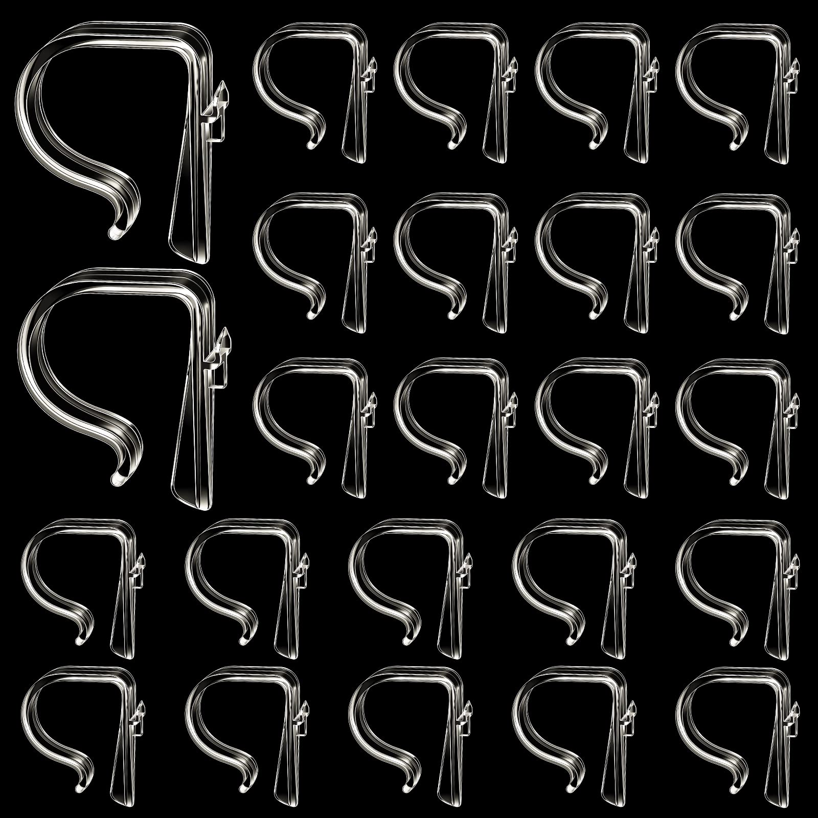 Photo 1 of Chunful 24 Packs Clear Church Pew Clips for Weddings Heavy Duty Plastic Pew Hooks Decorations Church Bench Bow Holders for Aisle Chairs Railing Bow Garland Decor