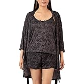 TAHARI womens 3-piece Travel Robe Pajama Set