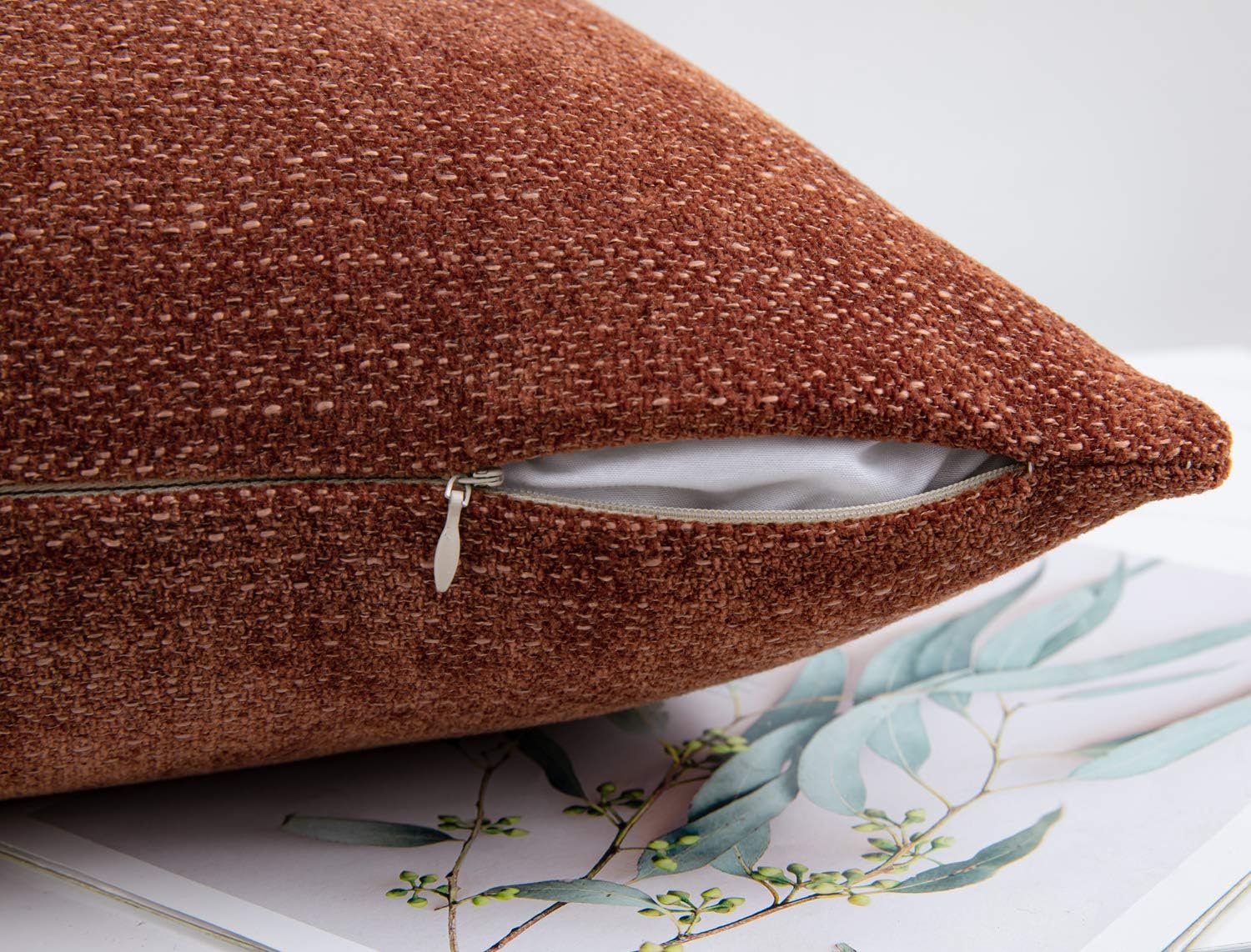Anickal Rust Pillow Covers 18x18 Inch Set of 2 Farmhouse Rustic Decorative Throw Pillow Covers Square Cushion Case for Home Sofa Couch Decoration: Home & Kitchen