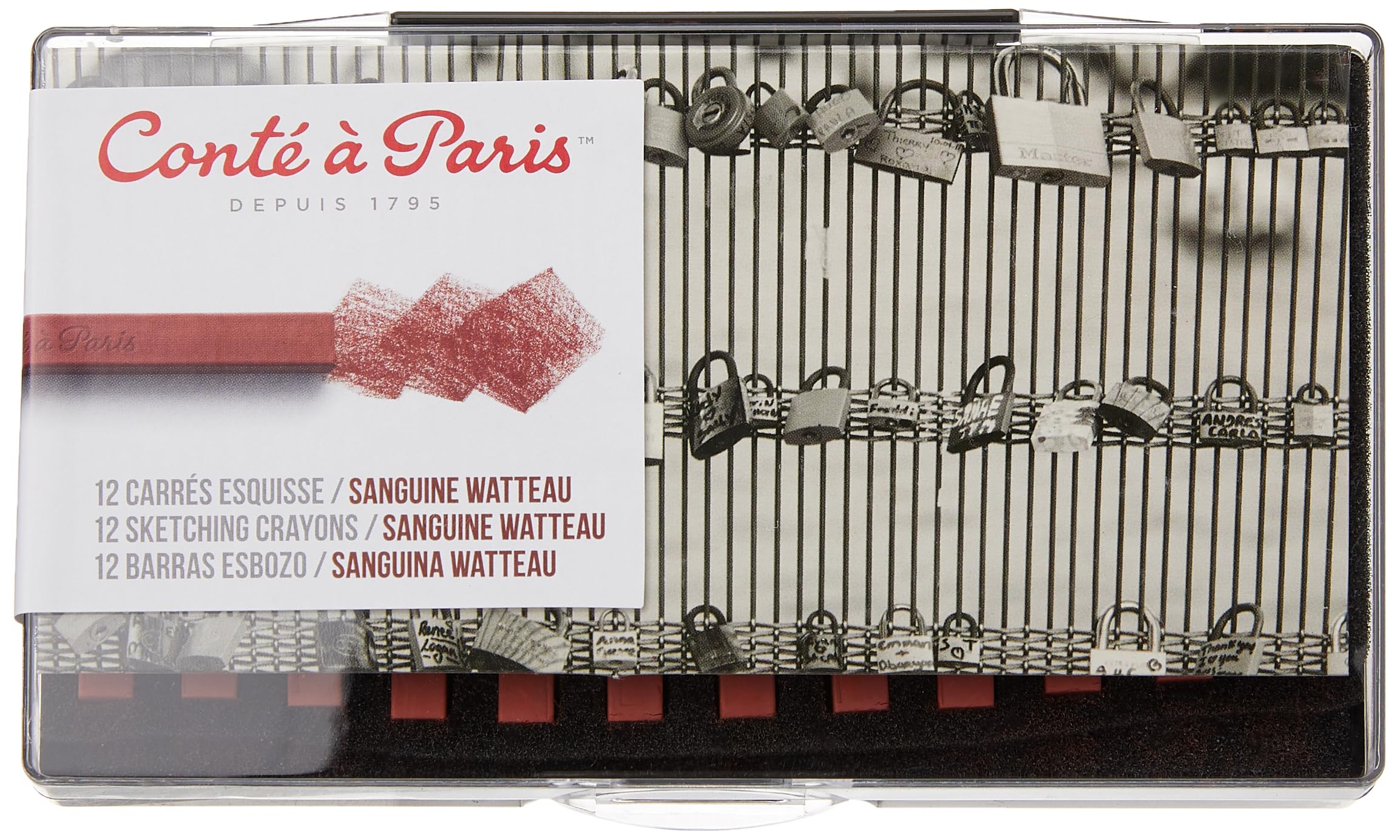 Conté à Paris Sketching Carre Crayons - Sanguine Watteau (Pack of 12)