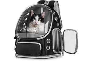PAWSTRIP Cat Backpack Carrier with Bubble Window, Breathable & Foldable Pet Travel Carrier for Small Dogs and Cats, Airline-Approved for Hiking & Outdoor Use