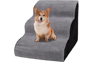 ZAIXIA 3-Tier Dog Stairs for Small Dogs, Soft and Comfortable Pet Stairs with Anti-Slip Bottom,Dog Steps for Senior Dogs, Soft and Gentle Dog Ramp for Bed Couch