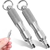 Bruislard 2 PCS Valve Core Removal Tool Keychain, Stainless Steel Tire Valve Stem Tool Portable Valves Core Disassembly and Repair Tools for Bicycle Car Motorcycle Repair Install Accessory