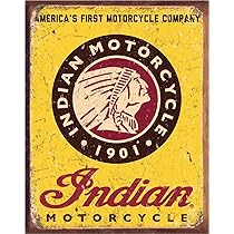 アメリカ　インディアン　バイクの看板　ヴィンテージ1980-1990 USA アメリカ インディアン バイクの看板 ヴィンテージ1980-1990 USA
