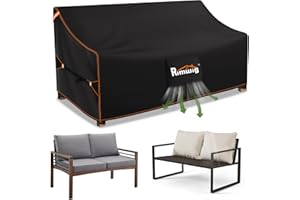 Rimwig Outdoor Sofa Covers Waterproof 3-Seater outdoor couch cover 420D Heavy Duty Patio Sofa Covers with rainproof windproof 79Wx37Dx35H inches Patio Loveseat Cover