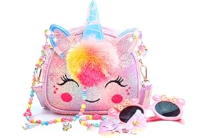 NLDOHUTO Toddler Purse Gifts for Girls, Little Girl Gifts Princess Dress Up Jewelry Unicorn Toys Birthday Gifts for Girls 3 4 5 6 7 8 Year old
