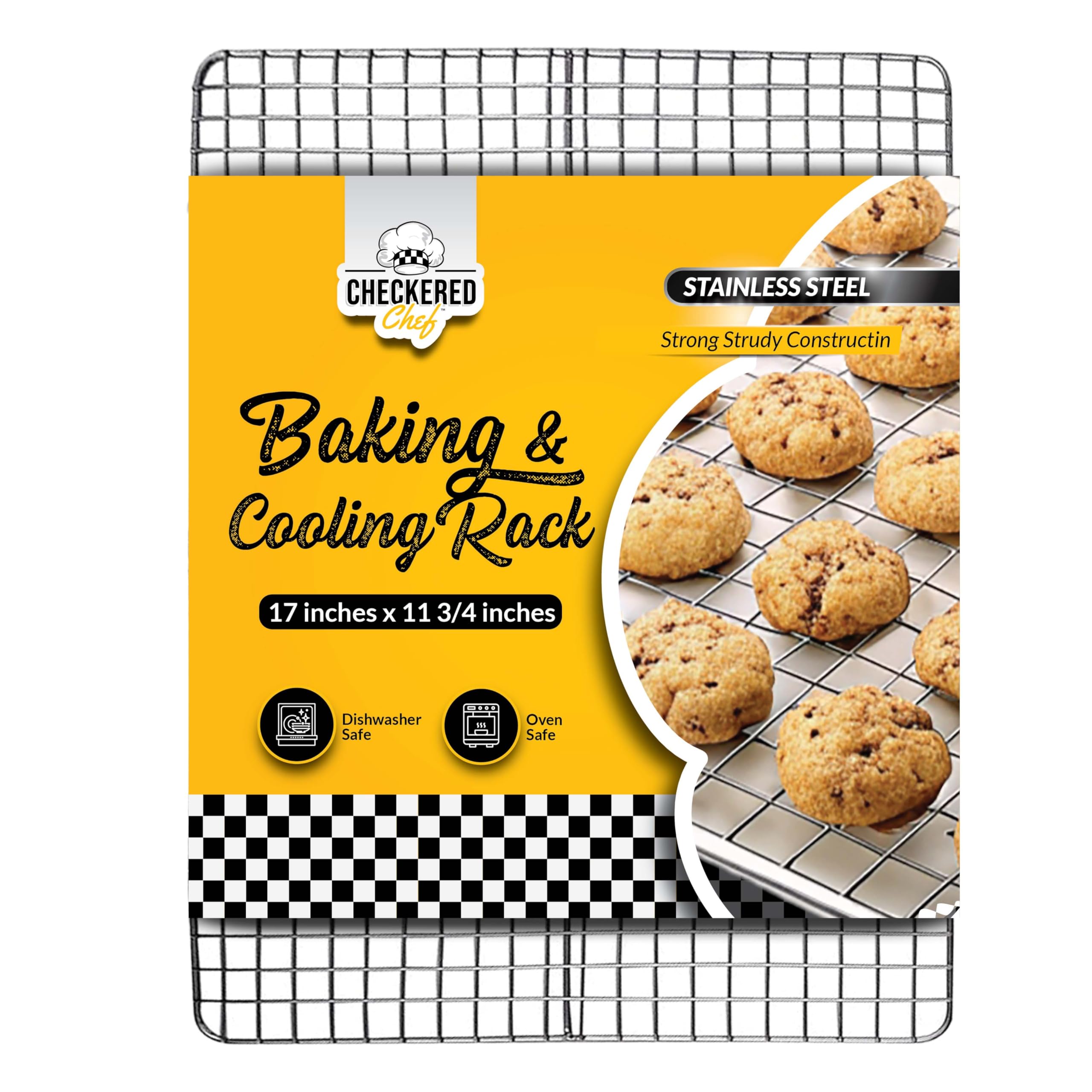 Photo 1 of Checkered Chef Cooling Rack for Cooking and Baking - 17" x 12" Stainless Steel, Oven Safe Grid Wire Cookie Cooling Racks