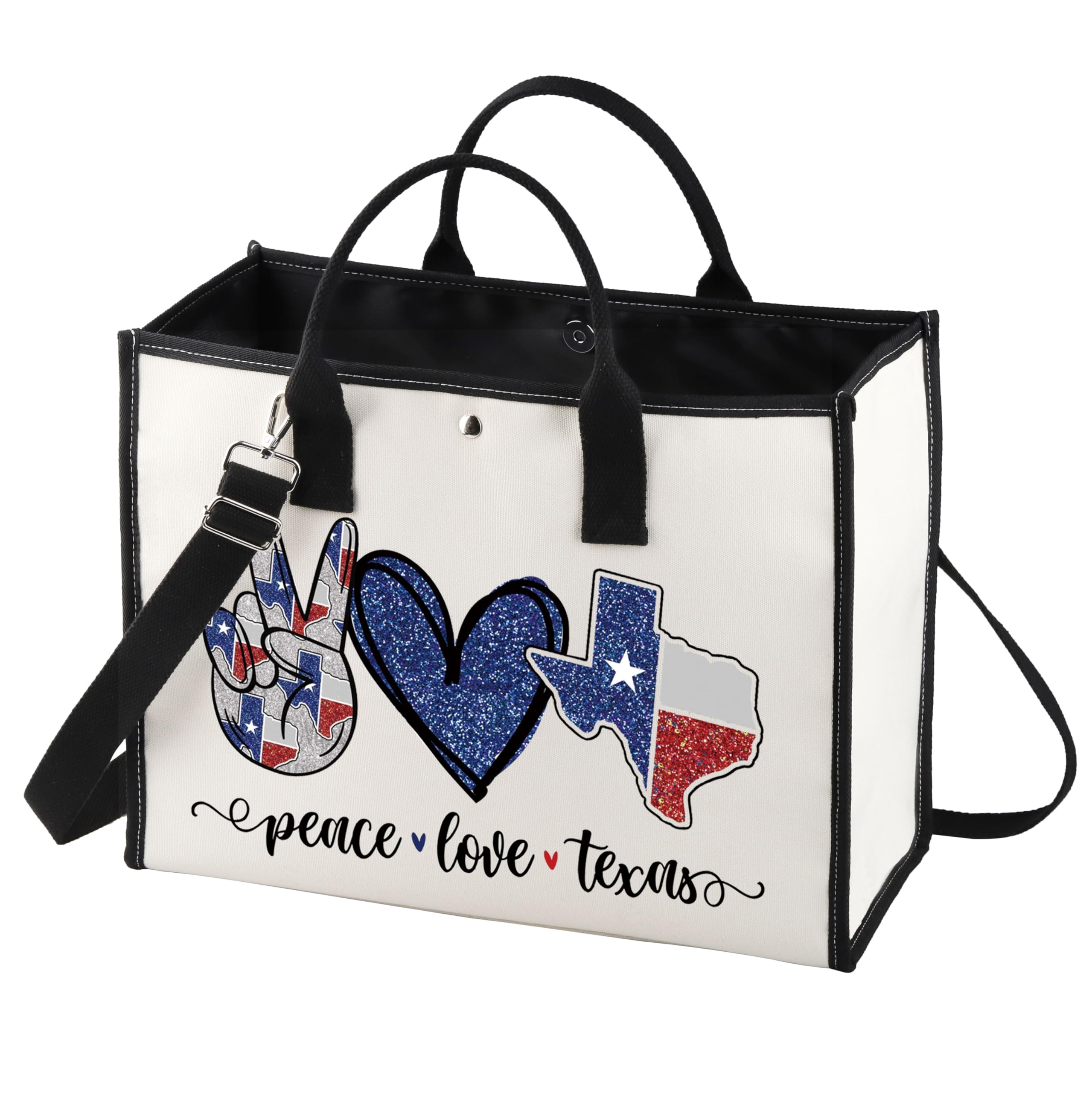 LEVLO Texas State Cosmetic Make up Bag Long Distance Relationships Gift Peace Love Texas Makeup Zipper Pouch Bag Moving Away Gift, Peace Texas LT