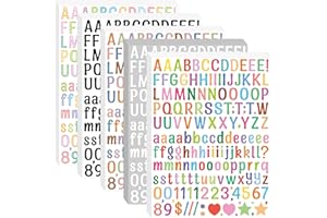 STICEARD 9840 Pcs 60 Sheets Letter Stickers 0.5in Alphabet Stickers 1/2 Inch Small Vinyl Self-Adhesive ABC Number Sticker Letters for Water Bottles Scrapbooking Mailbox Notebook Labels Craft Sign (Multicolor)