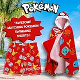 Pokémon Hooded Towel 100% Cotton Kids Poncho Pikachu Beachtowel view 6