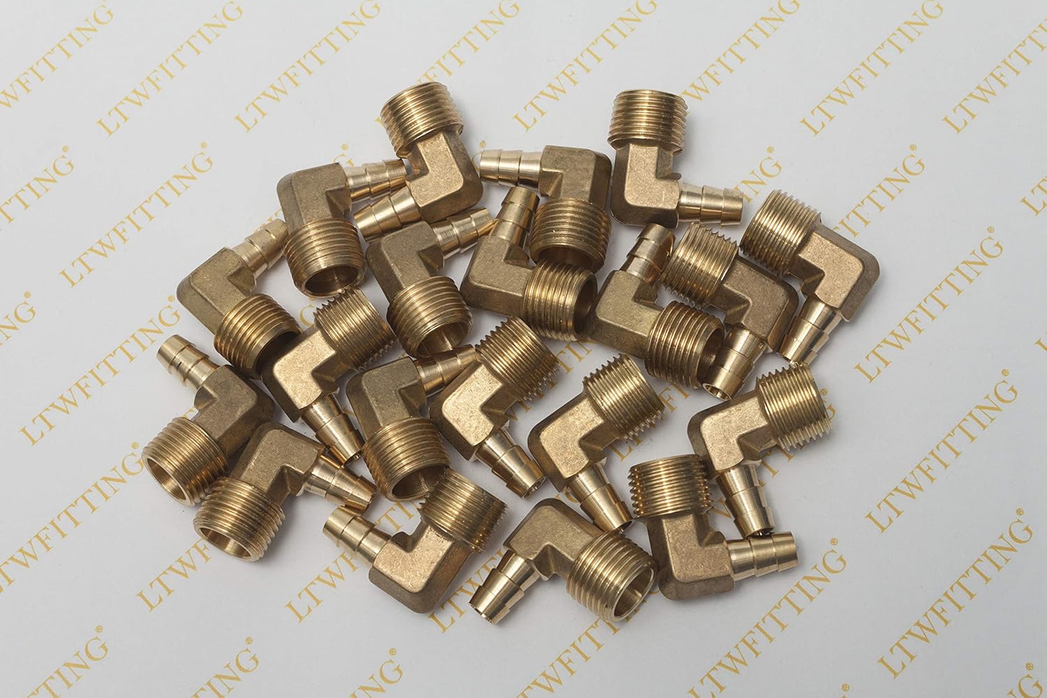 LTWFITTING 90 Deg Elbow Brass Barb Fitting 1/2-Inch Male BSPT x 10mm ID Hose(Pack of 25), 10mm ID Hose x 1/2" Male BSPT - Image 3