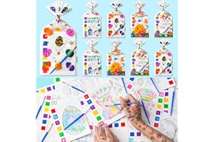 Easter Gifts for Kids, 120Pcs Water Coloring Books & 320Pcs Temporary Tattoos Bulk with Goodie Bag for Easter Basket Stuffers