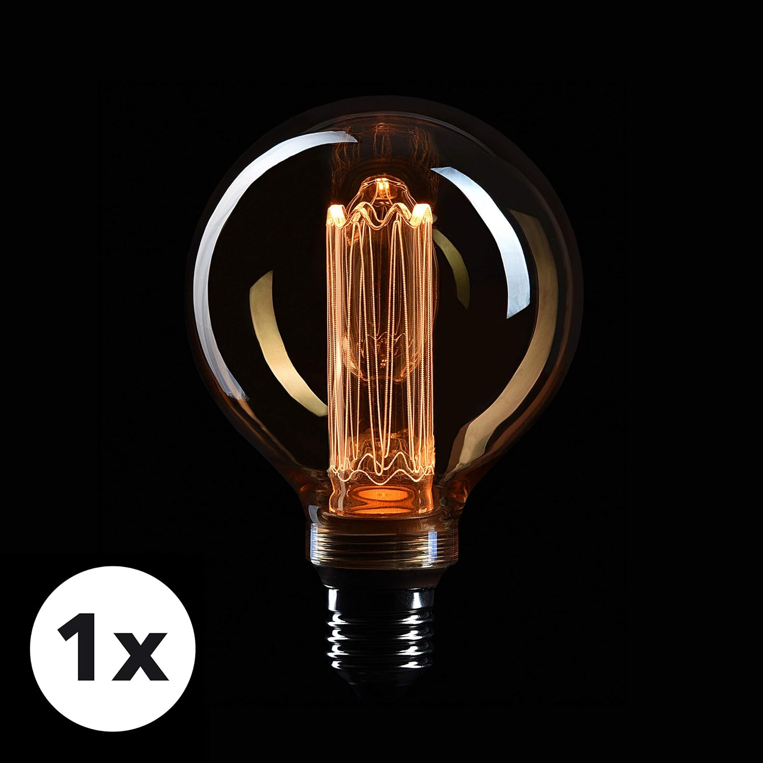 CROWN LED Edison Illusion Filament Light Bulb E27 Socket | Dimmable, 3. ...