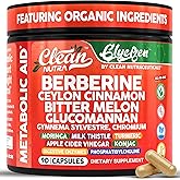 Clean Nutra Berberine and Ceylon Cinnamon Supplement Bitter Melon Glucomannan Gymnema Sylvestre Chromium Moringa Milk Thistle Turmeric Apple Cider Vinegar Digestive Enzymes Inositol Pills 90 Capsules