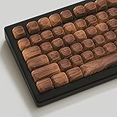 Womier PBT Keycaps - MOA Keycaps for Mechanical Keyboard | 60 65 75 Percent, Wood Dye-Sublimation Japanese Custom Keyboard Key cap Set for Cherry MX, Walnut