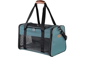 Akinerri Airline Approved Pet Carriers,Soft Sided Collapsible Pet Travel Carrier for Medium Puppy and Cats (Medium, Blue)