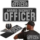 Armed Security Officer Patch 2PCS Hook Loop 4x10 &amp; 2x5 Embroidered for Vest | Armed security officer patch hook loop | security hook loop patch for vest | 2 pack 4x10 &amp; 2x5 | armed security badge