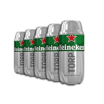 Heineken TORP® 5 x 2L Packung - Bierfass kompatibel mit der Bierzapfanlage THE SUB® 