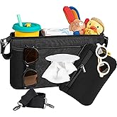 Boffinby Parent Console Fits for Wonderfold W2&X2, Wagon Stroller Organizer with 2 Insulated Cup Holders, Multiple Storage Po