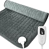 CuPiLo Heating Pad for Back Pain Relief, 17"x33" Large Heat Pad for Period Cramps, Electric Heating Pads for Neck and Shoulders and Back, 6 Heat Settings, Auto-Off