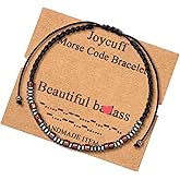 JoycuFF Inspirational Morse Code Bracelets for Men Women Mothers Day Birthday Christmas Gifts for Mom Mother Father Daughter Aunt Grandmother Jewelry Cord Wrap Memorial Graduation Bracelets