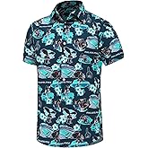 Men's Hawaiian Shirts Short Sleeve Casual Button Down Floral Summer Tropical Beach Football Hawaiian Shirts for Men