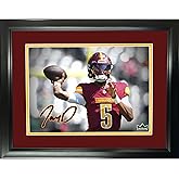 Framed Jayden Daniels Facsimile Laser Engraved Signature Auto Washington Commanders 11"x14"Football Photo HOFSM Holo