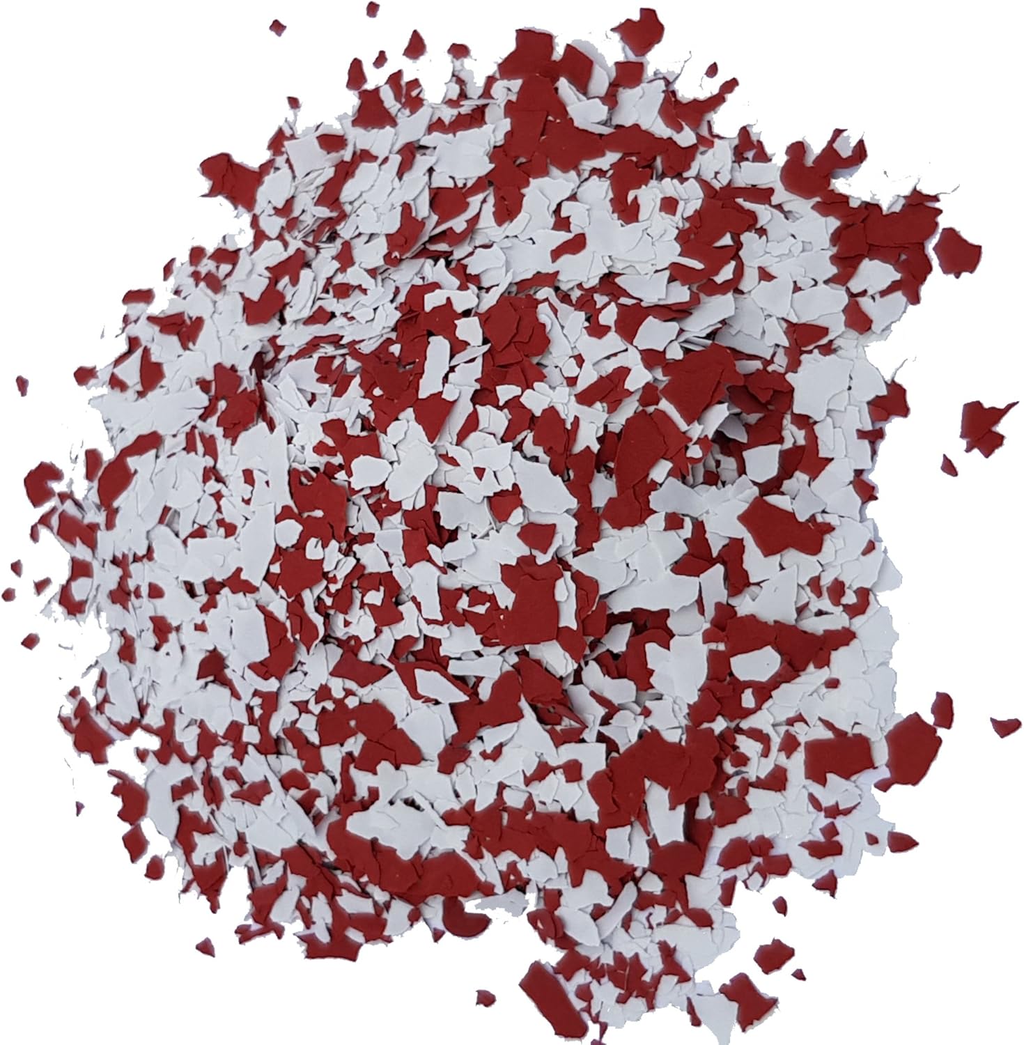 Farbchips für Epoxidharz Bodenbeschichtung Colorchips Weiss-Rot - 3Kg