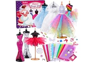 Tacobear 500+ Fashion Designer Kits for Girls Sewing Kit for Kids Fashion Design Sketchbook Creativity DIY Arts and Crafts Kit Birthday Gifts Ages 6 7 8 9 10 11 12
